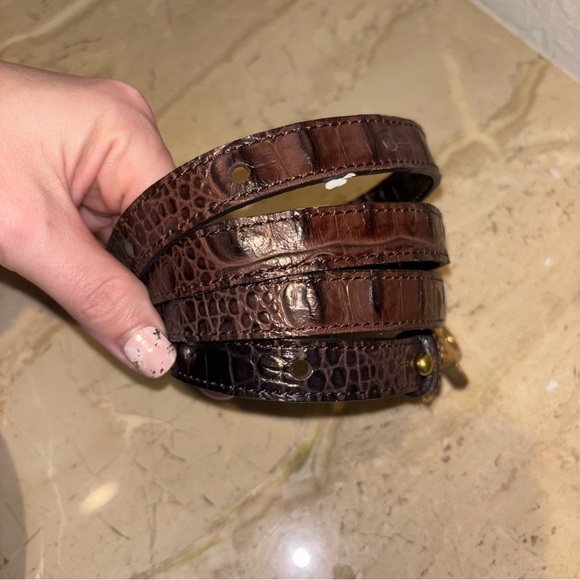 BRAHMIN BROWN Replacement Crossbody Shoulder STRAP Croc Embossed Leather 40-46" - Picture 1 of 6